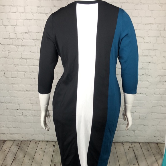 INC Colorblock Fitted Sweater Dress Plus Size 1X - Picture 4 of 7